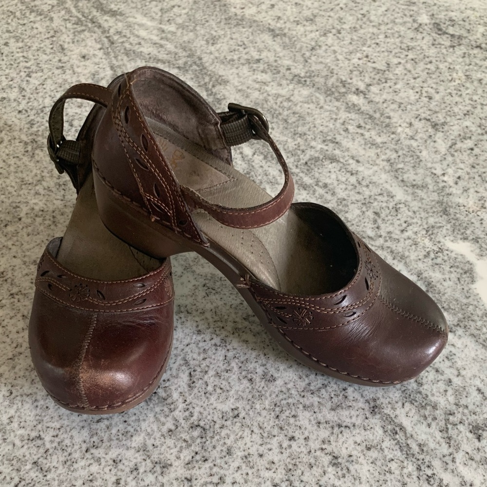 Brown Leather Dansko Clogs